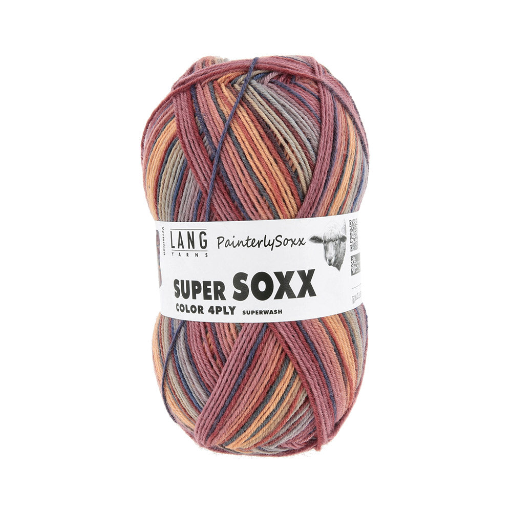 Lang Yarns Super Soxx Color 4-Fach 0547 Perzik/Roze 1150 Vermilion