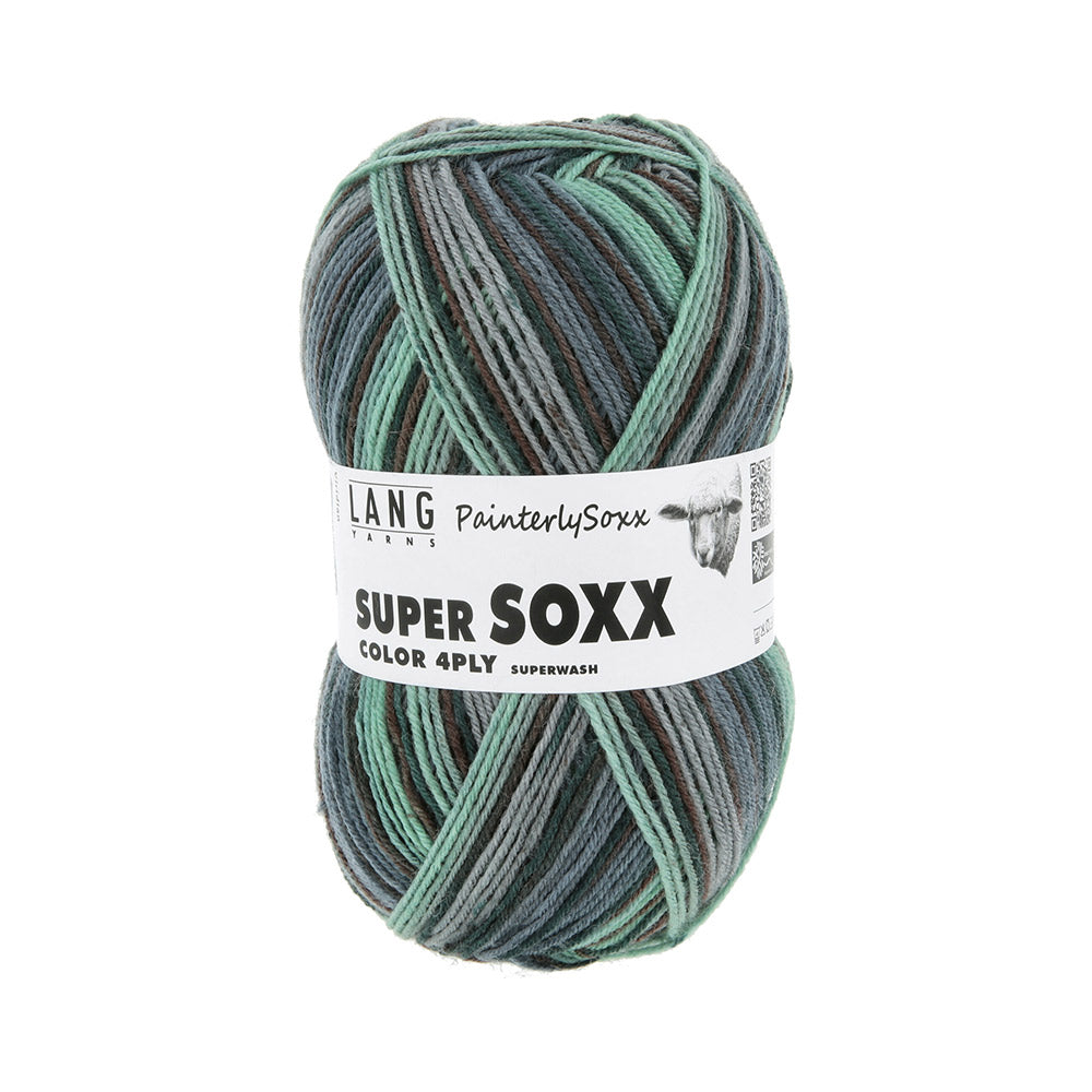 Lang Yarns Super Soxx Color 4-Fach 0549 Donkerblauw/Mint 1150 Viridian