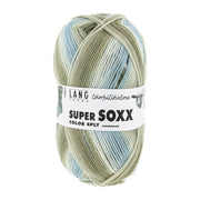 Lang Yarns Super Soxx Color 4-PLY 0505 Olijf/Lichtblauw/Grijs 1143 Jodhpur