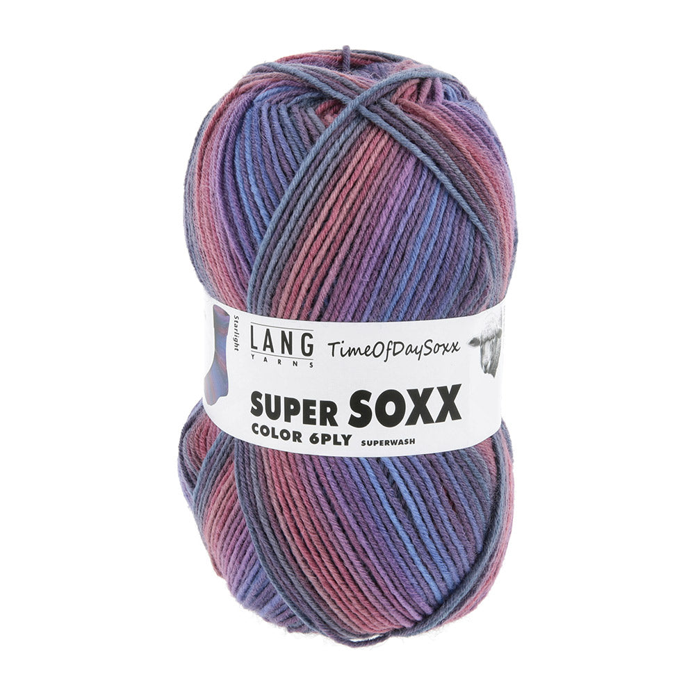 Lang Yarns Super Soxx Color 6-Fach 0532 Violet/Blauw/Fucsia 1147 Sterrenlicht