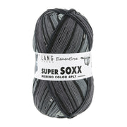 Lang Yarns Super Soxx Merino Color 4-Draads 0523 Grijs/Offwhite 1146 Lucht