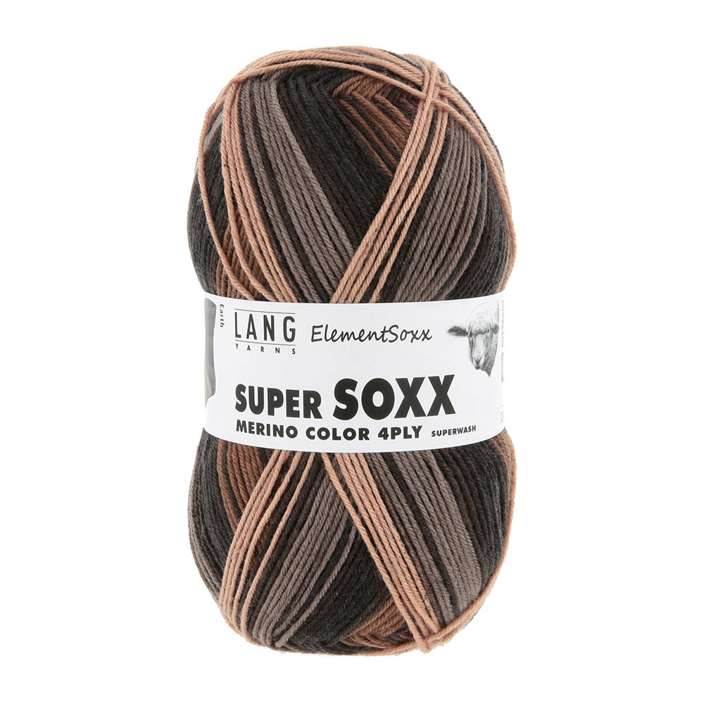 Lang Yarns Super Soxx Merino Color 4-Draads 0525 Bruin 1146 Aarde