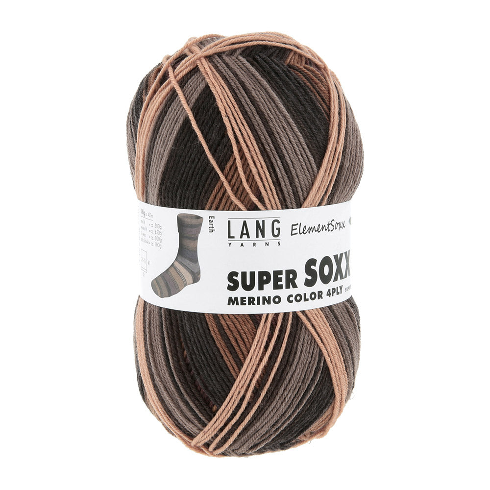 Langyarnssupersoxxmerinocolor ply print — gemaakt met Lang Yarns Super Soxx Merino Color 4-Draads