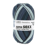 Lang Yarns Super Soxx Merino Color 4-Draads 0528 Blauw/ 1146 Water