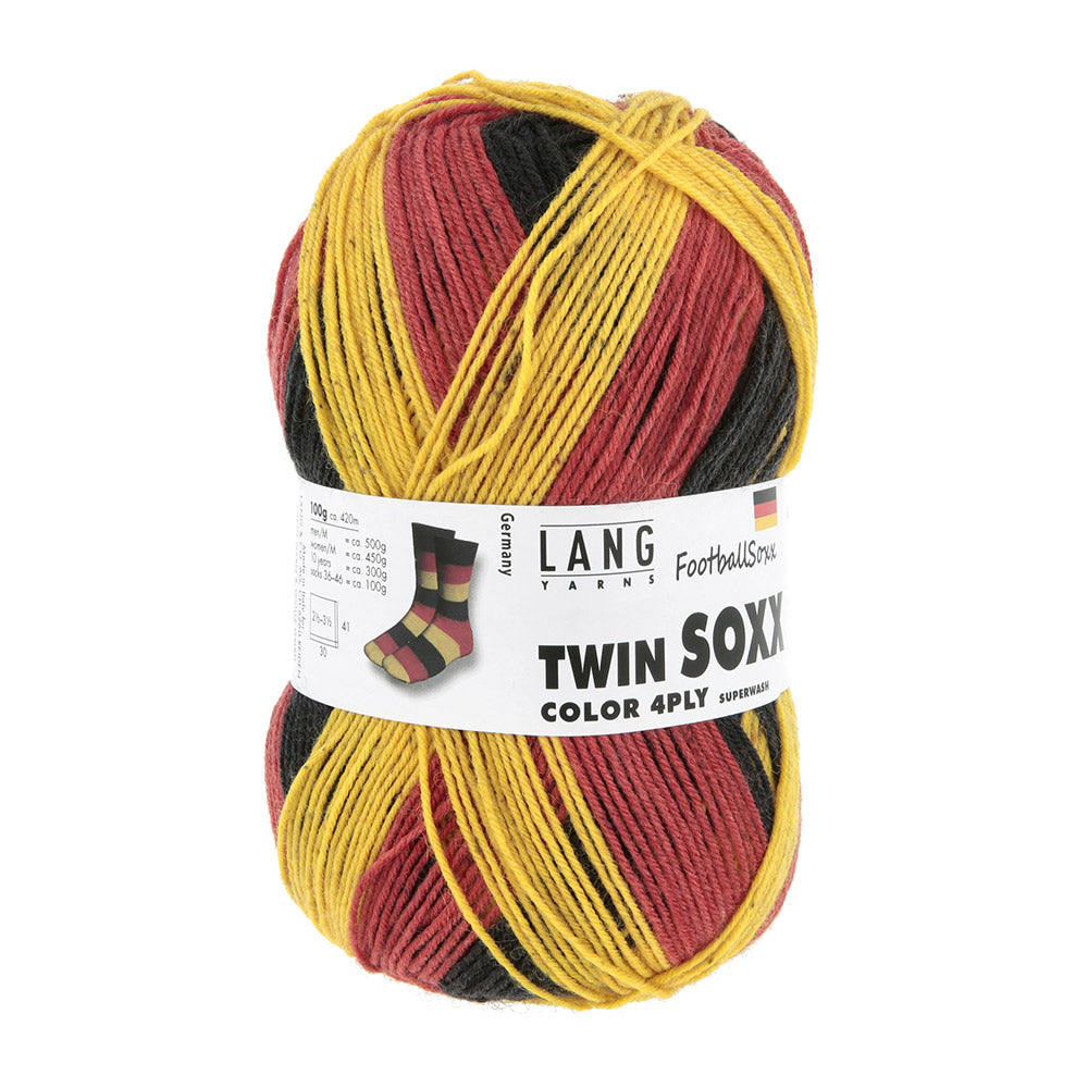 Langyarnstwinsoxx ply print — gemaakt met Lang Yarns Twin Soxx 4-draads FootballSoxx
