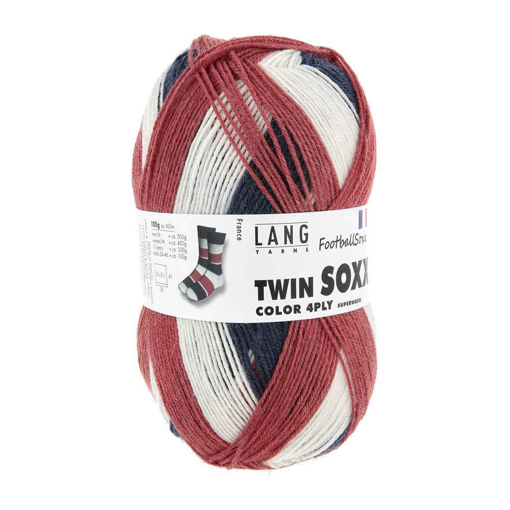 Langyarnstwinsoxx ply print — gemaakt met Lang Yarns Twin Soxx 4-draads FootballSoxx