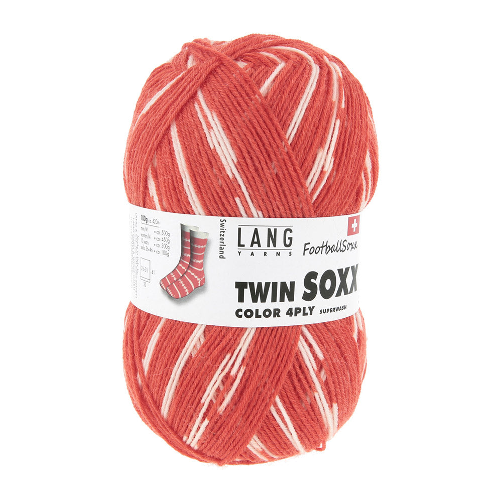 Langyarnstwinsoxx ply print — gemaakt met Lang Yarns Twin Soxx 4-draads FootballSoxx