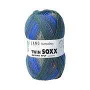 Lang Yarns Twin Soxx Merino 4-Fach 0558 Turkoois/Paars/Oranje 1151 Meadow