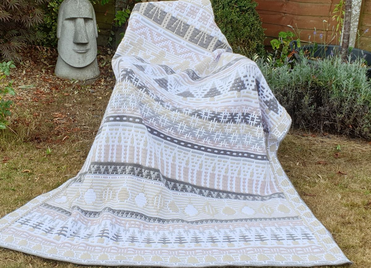 Letitias holiday blanket vintage — gemaakt met Letitia's Holiday Blanket MAL Garenpakket