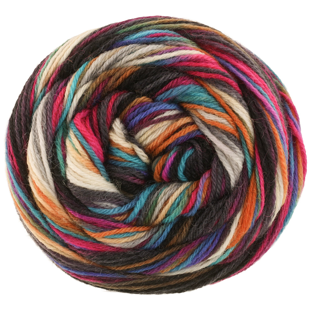 Bol Lana Grossa Meilenweit 100 Cascata 5206 sokkengaren in de kleuren Zwart / Grijs / Licht- / Zilvergrijs / Oker / Bruin / Rood / Roze - Lana Grossa Meilenweit 100 Cascata 5206 Zwart/Grijs/Licht-/Zilvergrijs/Oker/Bruin/Rood/Roze