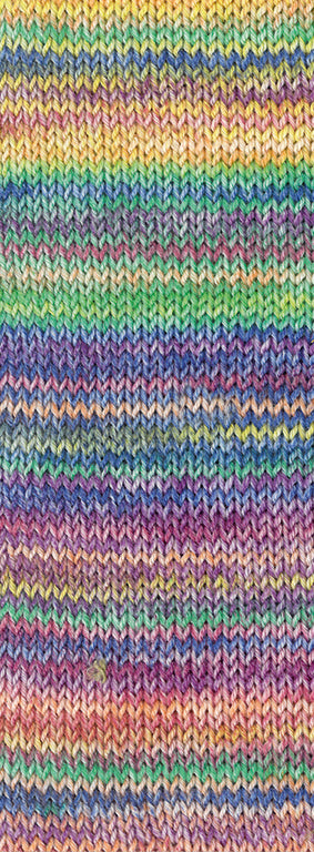 Gebreid proeflapje van Lana Grossa Meilenweit 100 Cashmere Inverno 125 in geel, mintturquoise, jade, marine, lentegroen, blauw, braam, limoen, terracotta en lila - Lana Grossa Meilenweit 100 Cashmere Inverno 125 Geel/Mintturquoise/Jade/Marine/Lentegroen/Blauw/Braam/Limoen/Terracotta/Lila