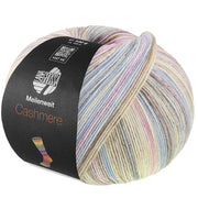 Lana Grossa Meilenweit 100 Cashmere Inverno 126 bol sokkengaren in lichtblauw, lila, ecru, lichtgrijs, vanille, grijs en taupe - Lana Grossa Meilenweit 100 Cashmere Inverno 126 Lichtblauw/Lila/Ecru/Lichtgrijs/Vanille/Grijs/Taupe