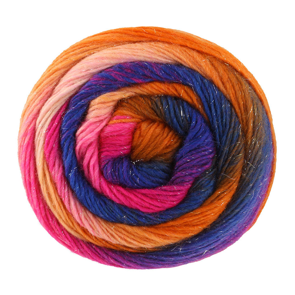 Bol Lana Grossa Meilenweit 100 Color Mix Sparks 7619 in de kleuren Zalm/Oranje/Donkerbruin/Marine/Roodviolet/Fuchsia/Roze - Lana Grossa Meilenweit 100 Color Mix Sparks 7619 Zalm/Oranje/Donkerbruin/Marine/Roodviolet/Fuchsia/Roze
