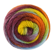 Bol Lana Grossa Meilenweit 100 Color Mix Sparks 7621 in de kleuren Petrol/Lentegroen/Pistache/Mosterdgeel/Oranje/Bruin/Aubergine/Grijslila - Lana Grossa Meilenweit 100 Color Mix Sparks 7621 Petrol/Lentegroen/Pistache/Mosterdgeel/Oranje/Bruin/Aubergine/Grijslila