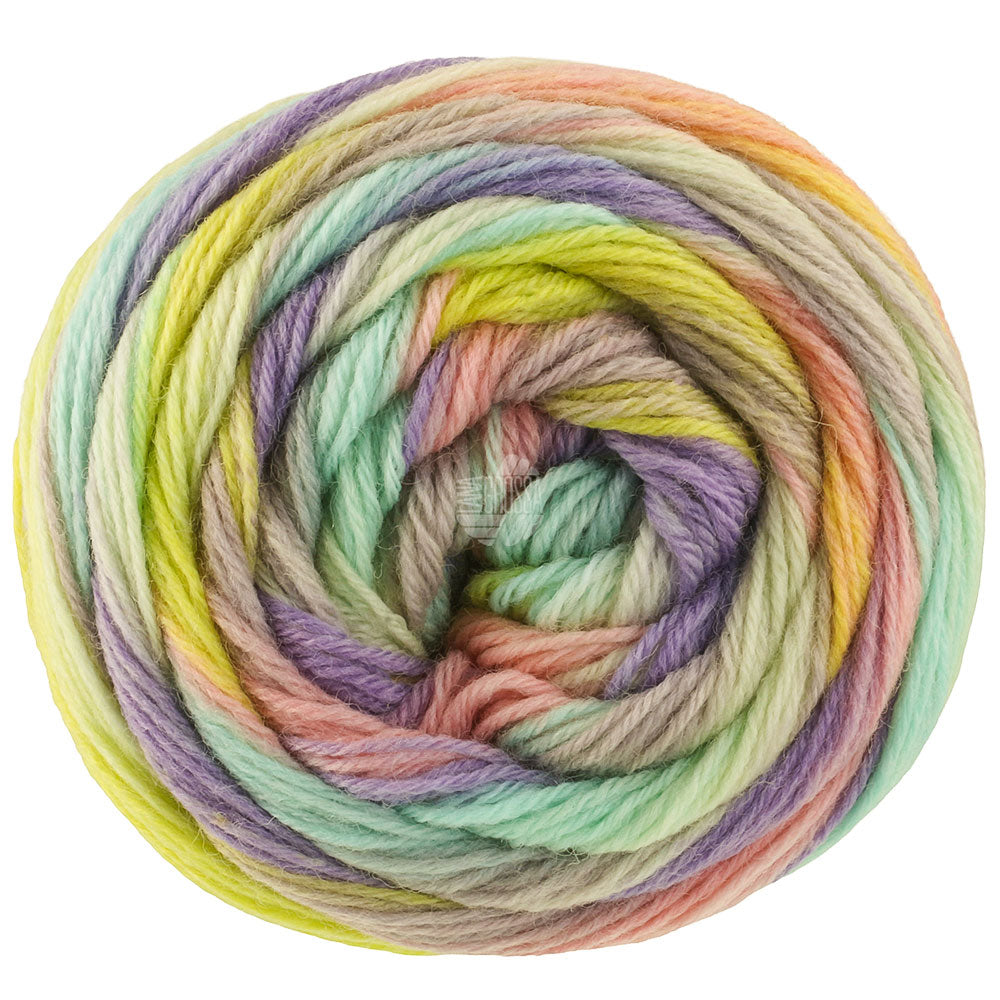Lana Grossa Meilenweit 100 Fontana 5455 sokkengaren in mintturquoise, lila, roze en meer - Lana Grossa Meilenweit 100 Fontana 5455 Mintturquoise/Lila/Roze/Grijs/Limoen/Lichtolijf/Zachtgroen