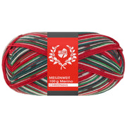 Lana Grossa Meilenweit 100 Merino Christmas 6808 Wit/Donkergroen/Donkerbruin/Oranje/Donkerrood/Lichtgroen - bol sokkengaren