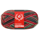 Lana Grossa Meilenweit 100 Merino Christmas Lurex 6811 Weiß/Dunkelgrün/Dunkelbraun/Orange/Dunkelrot/Hellgrün