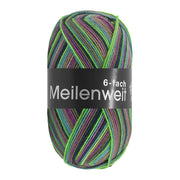 Lana Grossa Meilenweit 6-Fach 150 Granita 9699 Jade/Petrol/Grijsgroen/Violet/Kaki/Turquoiseblauw - bol garen