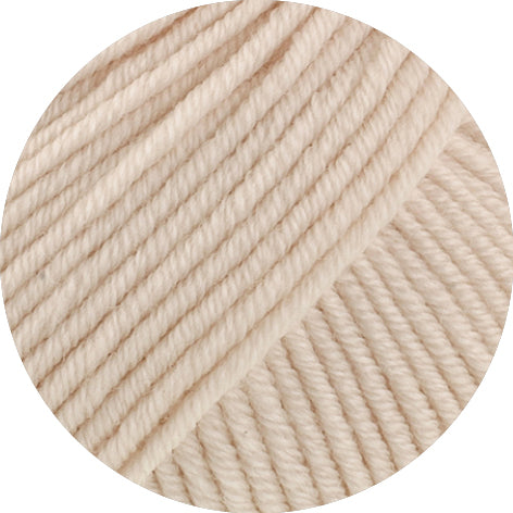 Lana Grossa Merino Piú 001 Lichtbeige - kleurdetail van bol garen