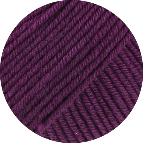 Lana Grossa Merino Piú 016 Roodviolet - kleurdetail van bol garen