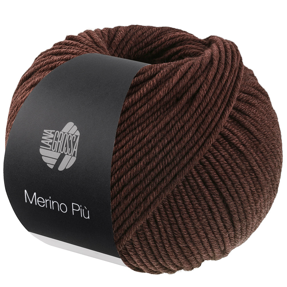 Lana Grossa Merino Piú 018 Donkerbruin - bol garen