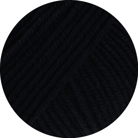 Lana Grossa Merino Piú 019 Zwart - kleurdetail van bol garen