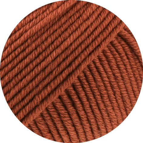 Lana Grossa Merino Piú 020 Roestoranje - kleurdetail van bol garen