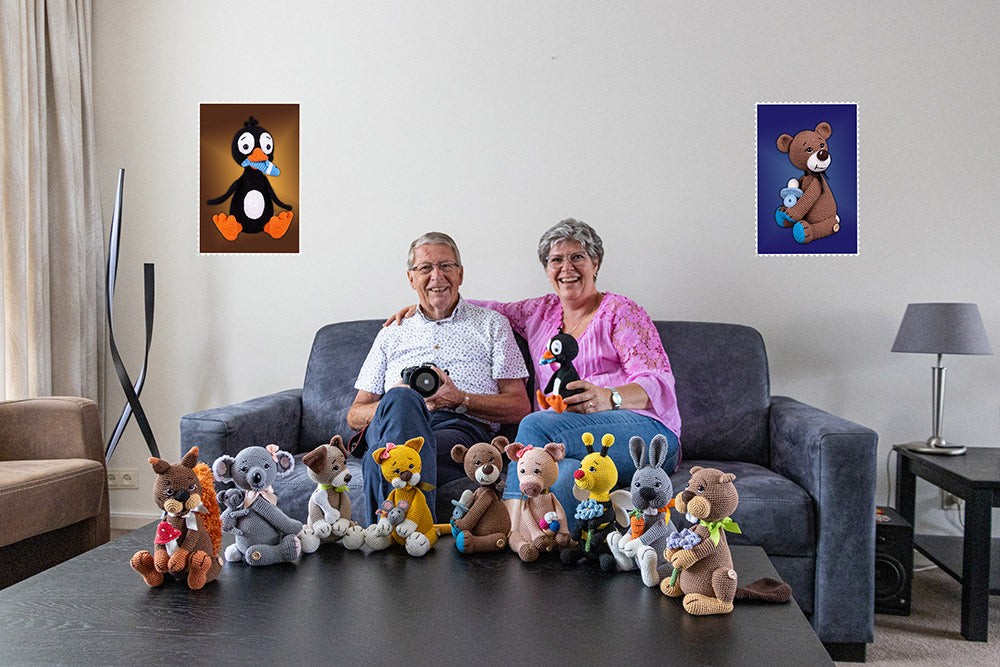Met mijn vader — gemaakt met Mijn lievelingsdieren haken deel 2