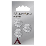 Milward Achthoekige Knoop Transparant 19mm (3 stuks)