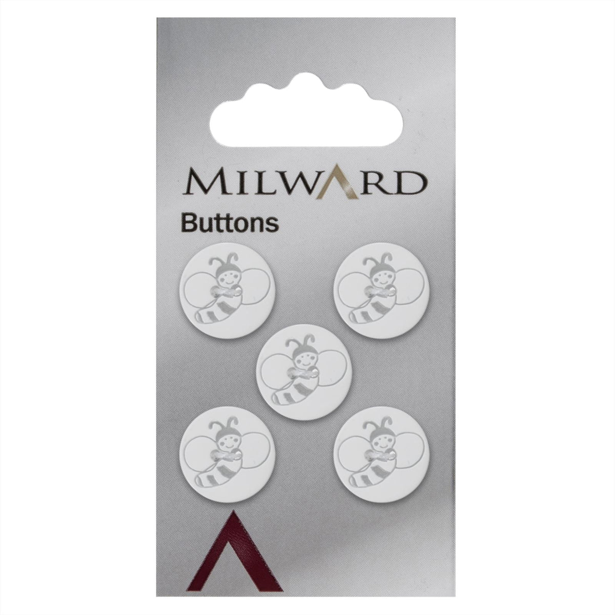 Milward Bijen Knoop Wit 15mm (5 stuks)