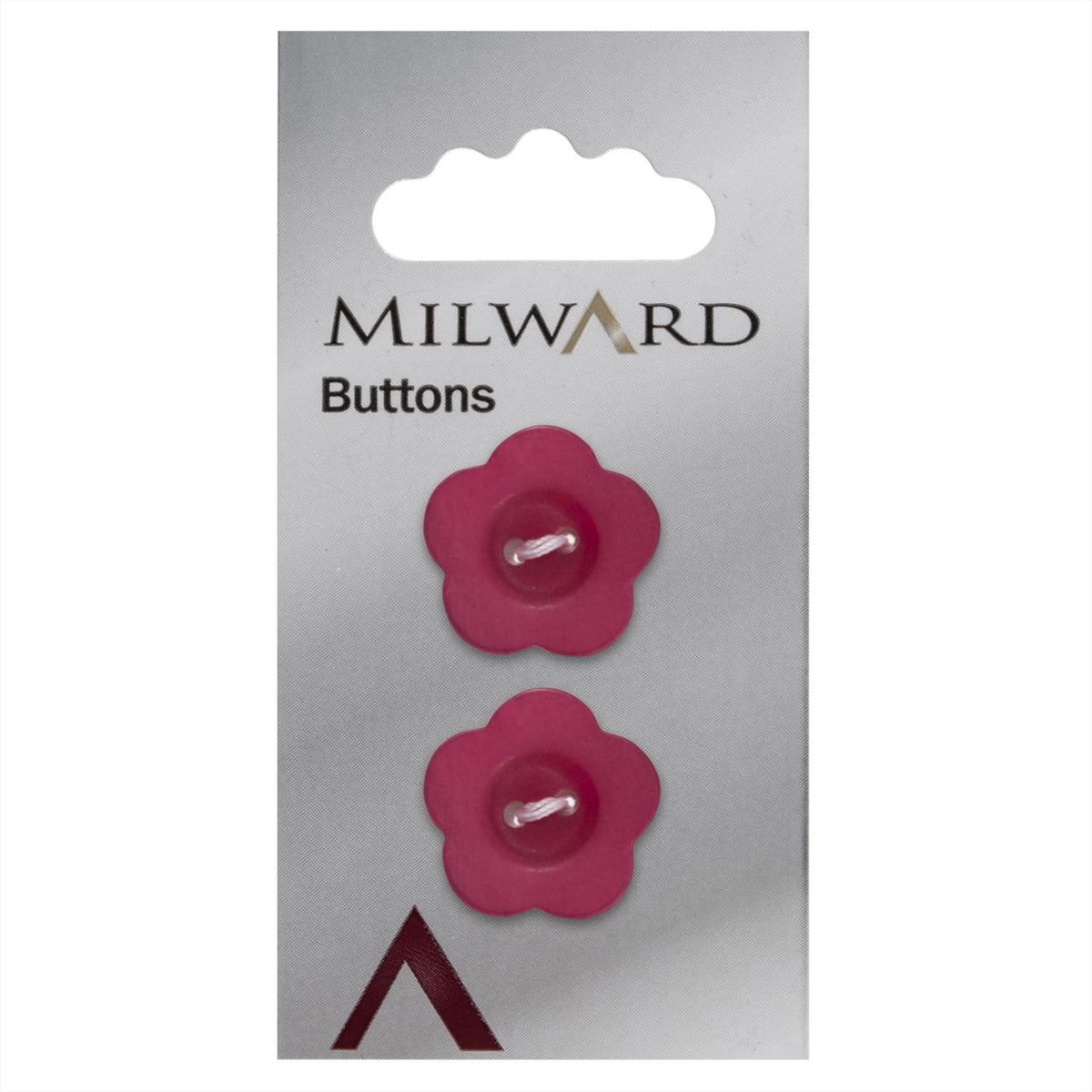 Milward Bloem Knoop Donkerroze 20mm (2 stuks)