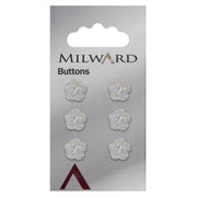 Milward Bloem Knoop Transparant Glitter 11mm (6 stuks)