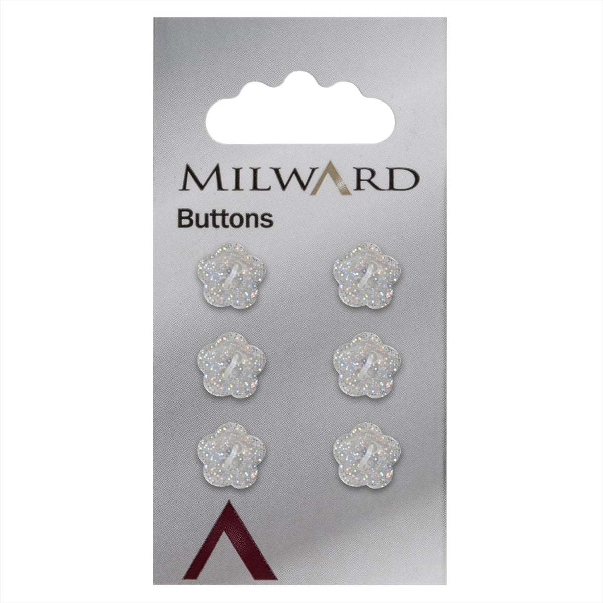 Milward Bloem Knoop Transparant Glitter 11mm (6 stuks)