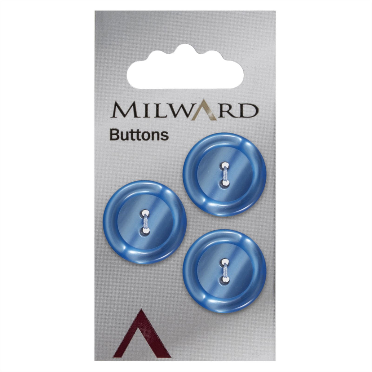 Milward Glans Knoop Blauw 20mm (3 stuks)
