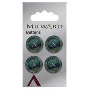 Milward Glans Knoop Turquoise 17mm (4 stuks)