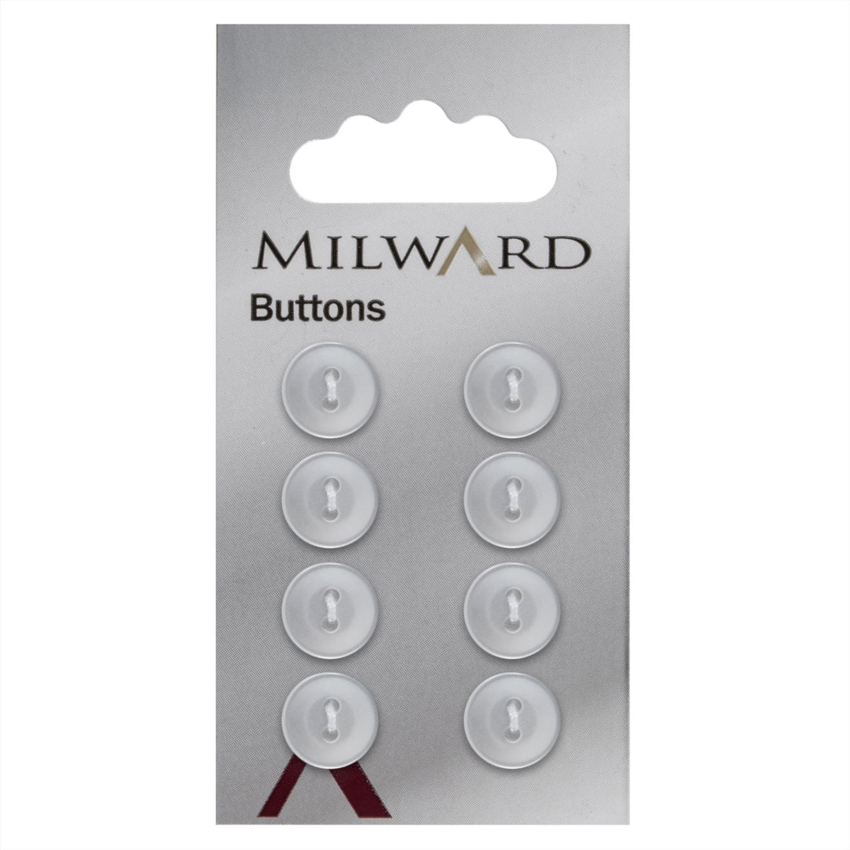 Milward Glans Knoop Wit 11mm (8 stuks)