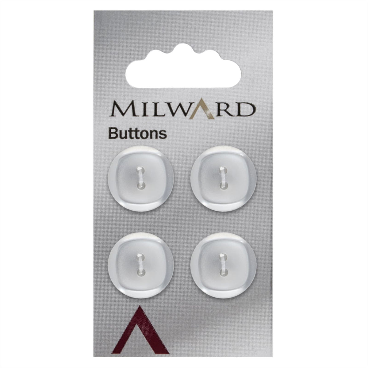 Milward Glans Knoop Wit 17mm (4 stuks)
