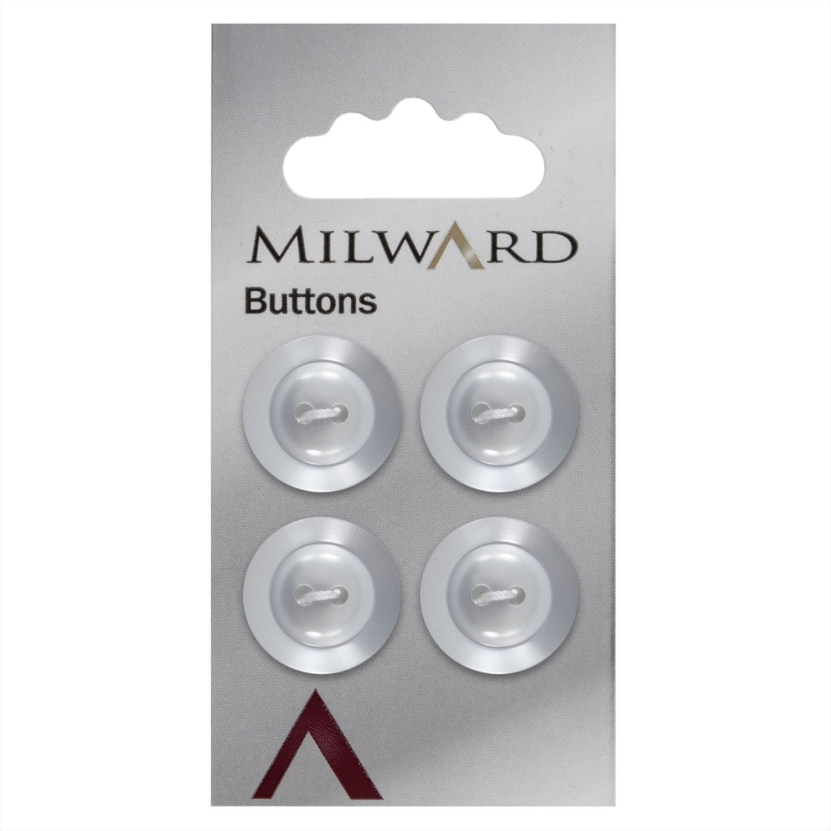 Milward Glans Knoop Wit 19mm (4 stuks)