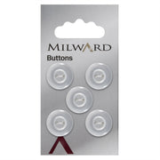 Milward Glans Knoop Wit met Rand 16mm (5 stuks)