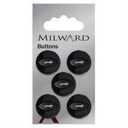 Milward Glans Knoop Zwart 19mm (5 stuks)