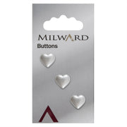 Milward Glanzend Hartje Knoop Wit 11mm (3 stuks)