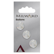 Milward Glitter Effect Knoop Wit 15mm (3 stuks)