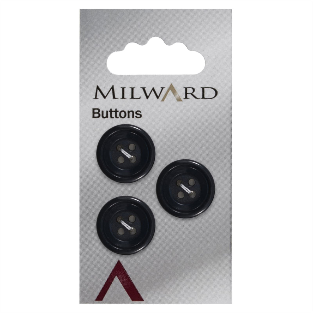 Milward Knoop Blauw/Zwart Met Sierrand 19mm (3 stuks)