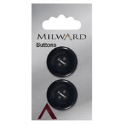 Milward Knoop Blauw/Zwart Met Sierrand 22mm (2 stuks)