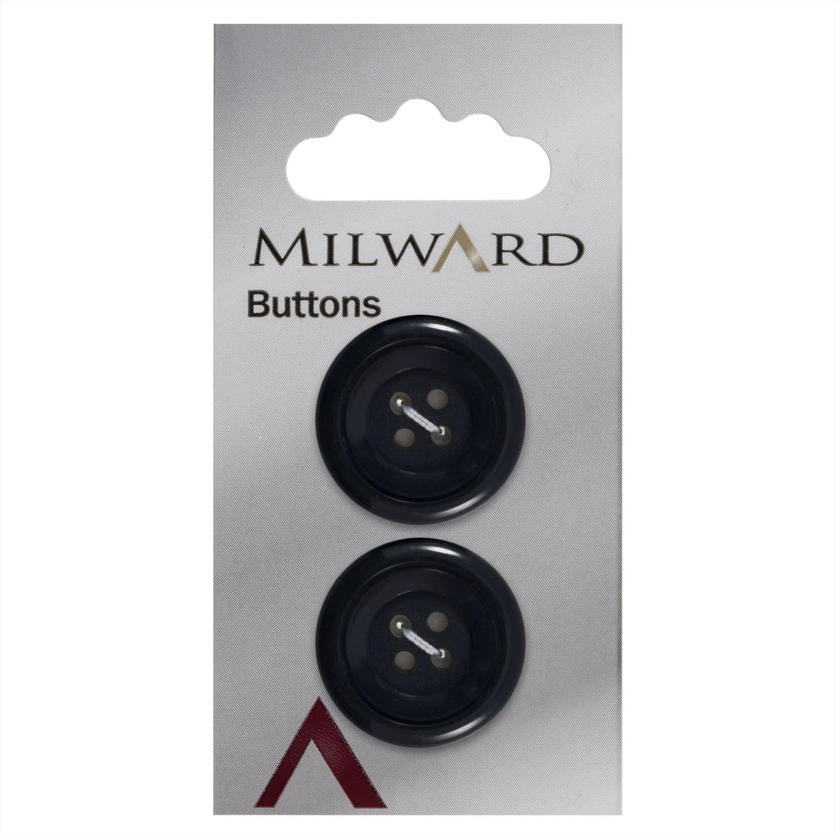 Milward Knoop Blauw/Zwart Met Sierrand 22mm (2 stuks)