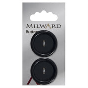 Milward Knoop Blauw/Zwart Opstaande Rand 27mm (2 stuks)