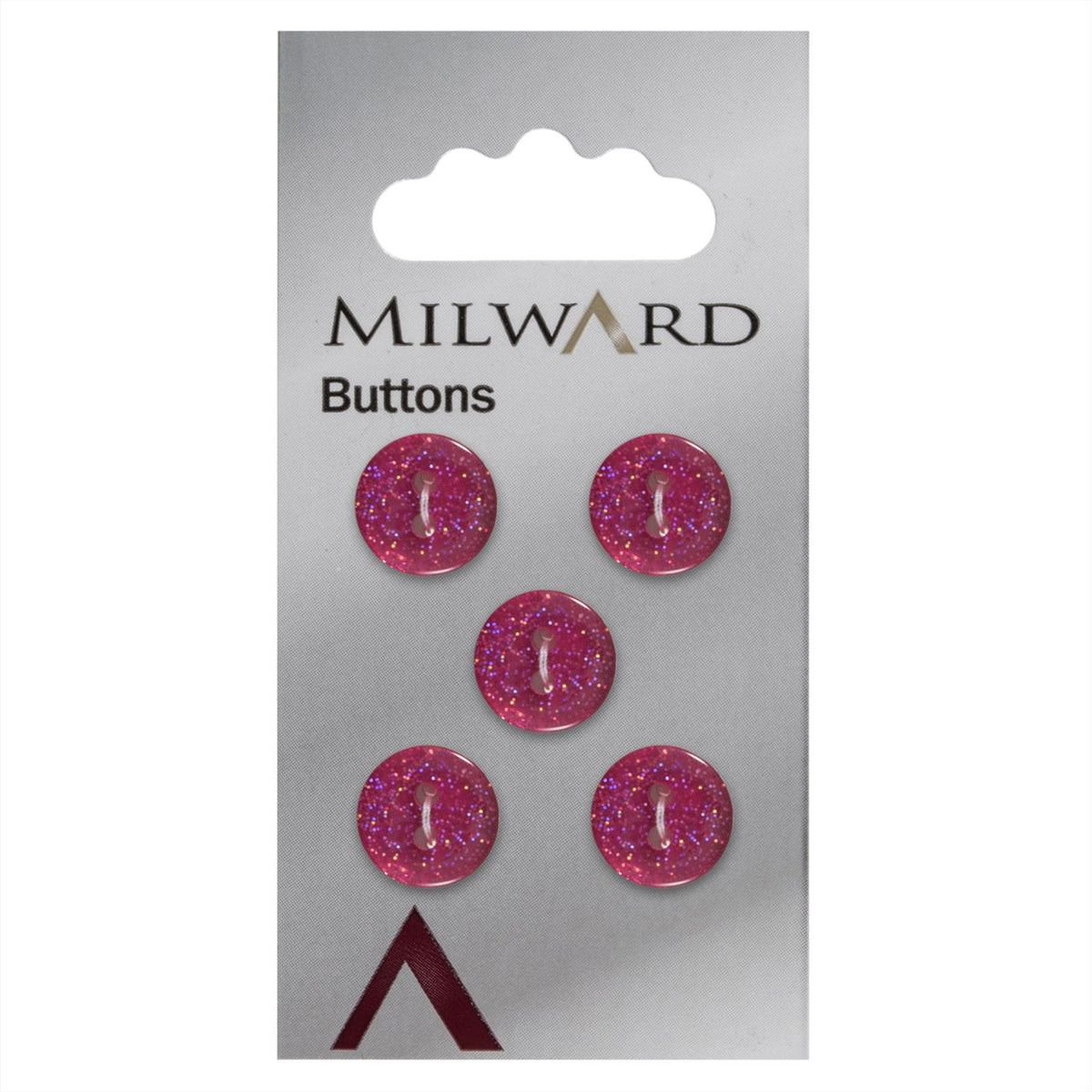 Milward Knoop Donker Roze Glitter 12mm (5 stuks)