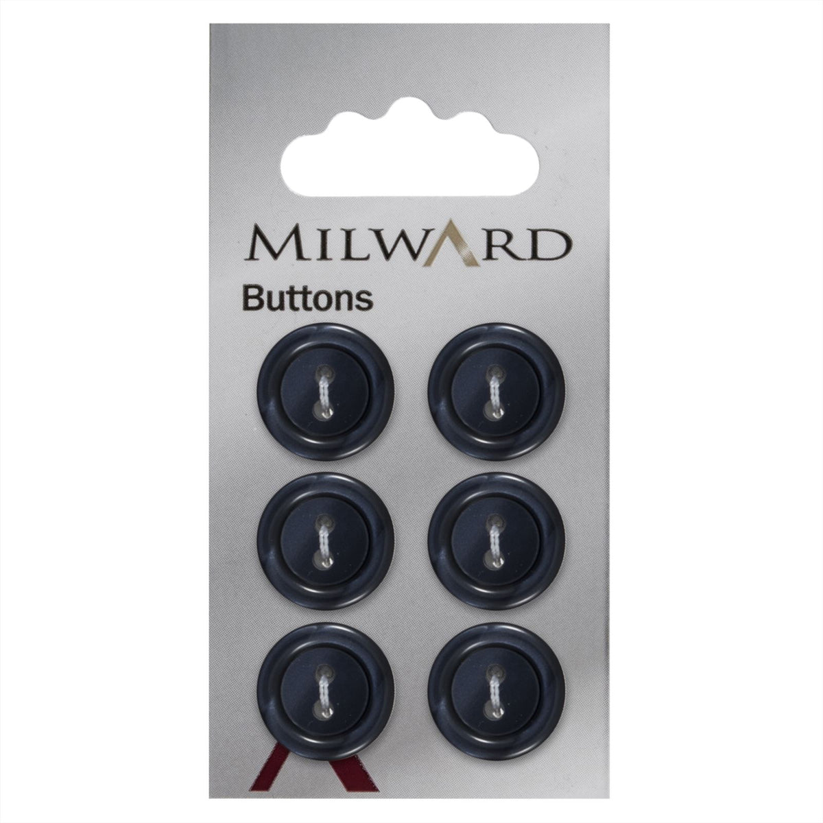 Milward Knoop Donkerblauw Glans Met Opstaande Rand 15mm (6 stuks)