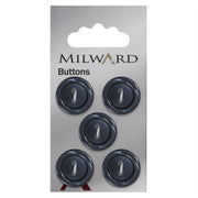 Milward Knoop Donkerblauw Glans Met Opstaande Rand 17mm (5 stuks)