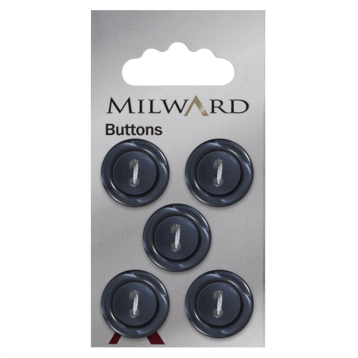 Milward Knoop Donkerblauw Glans Met Opstaande Rand 17mm (5 stuks)